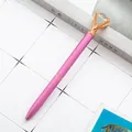 Metallic rose purple ballpoint pen featuring a large crystal diamond and gold accents - Light Lavender (Rose Gold Parts)