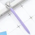 Sparkling lavender crystal ballpoint pen with a large diamond top and silver metal accents - Candy Purple (Silver Parts)