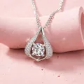 Collier pendentif goutte d'eau avec zircon flottant et placage en or blanc - Argent (H246-52)