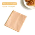 Brown kraft paper bread bags 14.5x16.5cm, greaseproof bakery packaging 100 pack - 14.5x16.5cm (100 Pieces/Pack) / Kraft Color