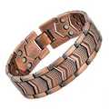 Men's magnetic healing bracelet in vintage bronze with dragon scales and V-shaped links - Regular Clasp Arrow Bracelet - Ancient Copper
