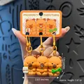 Three-piece set of cute capybara magnetic resin keychains in bright orange resin finish - Prosperous Capybara (3 Pcs Set) / SKU Price for One Pair