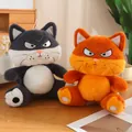 Plush cat toys in black and orange colors with grumpy expressions and hanging strings - Big-faced Cat 30cm / Price And Color Are Random For Single Pieces Around 40cm In Length.