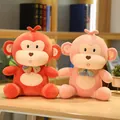 Plush monkey toy set in red and pink with shiny bows for wedding and event gifts - Bow Tie Monkey 32 Cm / Price And Color Are Random For Single Pieces Around 40cm In Length.