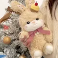 Beige plush bunny toy with red checkered bow and cherry cupcake decor in festive setting - Lolita Cake Bunny 33cm / Price And Color Are Random For Single Pieces Around 40cm In Length.
