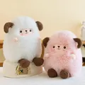 Set of two soft plush sheep toys in white and pink colors with fluffy long-hair texture - Toka Sheep 32 Cm / Price And Color Are Random For Single Pieces Around 40cm In Length.