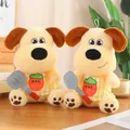 Dog plush toy in striped apron with cooking spatula and carrot embroidery detail - Cola Chef Dog 30cm / Price And Color Are Random For Single Pieces Around 40cm In Length.