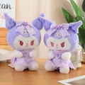 Purple Kuromi plush toy in floral lace dress with 3D rose details and devil ears - 32 Cm Rose Colombi / Price And Color Are Random For Single Pieces Around 40cm In Length.