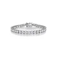 Elegante pulsera de tenis en plata S925 con moissanita redonda de 3,0 mm y cierre de ocho - 16.5cm (Cierre en Ocho) / Moissanita 3.0mm (L16623)