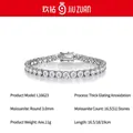 Elegant S925 silver moissanite tennis bracelet with round 3.0mm stones and figure-8 clasp - 16.5cm (Figure-8 Clasp) / 3.0mm Moissanite (L16623)