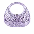 Funkelnde lila Acryl-Abendtasche mit Strasssteinen in Halbmondform für Damen - Hellviolett