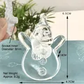 Transparent plastic snowman Christmas light cover 6.5cm with internal 8mm plug-in diameter - Flat-insert Christmas Snowman 1 Led String Light Accessories