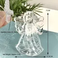 Transparent acrylic angel Christmas tree topper ornament with detailed 7cm dimensions - Flat-insert Angel Led String Light Accessories