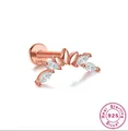 S925 sterling silver marquise crystal dragonfly ear stud in rose gold finish - Curved Row Diamond Style (Single #5) / Rose Gold