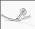 Silver S925 dragonfly labret stud with marquise crystals for ear cartilage piercing - Curved Bar Style (Single #8) / White Gold