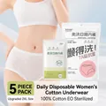 Set van 5 wegwerp katoenen slips maat 2XL voor reizen met 7A antibacteriële finish - Damesondergoed Van Puur Katoen Wegwerp Maat 2xl (65-75 Kg)