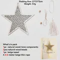 Kit de adorno de estrella de madera con calado de luna, cuentas y borlas decorativas - Kit de Material de Estrella (ms9852)
