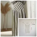 White Bohemian handwoven macrame belt with long tassels, size 40x80cm for wedding decor - Style 1