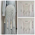 Bohemian hand-woven cotton macrame belt and wall decor with wood beads, 40x80cm size - Style 4