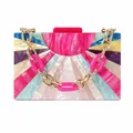 Multicolor marble pattern acrylic evening clutch bag with chain handle for weddings - Rose Red