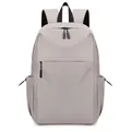 Minimalist light grey school backpack for high school students, fits 16-inch laptops - Khaki