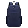 Durable deep blue high school backpack for men with large capacity and laptop sleeve - Blue