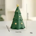 Adorno de árbol de Navidad en resina verde con estrellas doradas y medidas - Árbol decorativo con estrella de plata / Árbol de Navidad Verde Oscuro