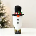 Christmas wine bottle cover featuring a black top hat and long white faux fur beard detail - Snowman Style