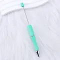 DIY beadable pen in mint green with silver metal rod for creative stationery crafting - Light Green