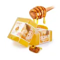 Translucent amber honey essential oil soap 100g with honeycomb and wooden stirrer - Honey (English Label)