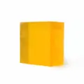 Translucent bright yellow handmade goat milk silk soap in a rectangular bar shape - Honey (Plain Soap)