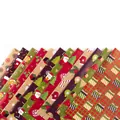 Kerstcadeaupapier set met 12 patronen inclusief de Kerstman en witte sneeuwvlokken - Set 1 (12 Vellen Papier); 50 X 70 Cm