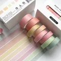 Rising Sun washi tape set with pink and terracotta geometric patterns for journaling - Rising Sun (8 Rolls Per Box)