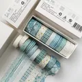 Blue Morandi washi tape set including 10 decorative rolls with geometric patterns - Aloof (boxed Pack Of 10 Rolls)