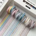 Set of 20 thin pastel washi tapes with floral and plaid patterns for scrapbooking - Kawai (boxed Pack Of 20 Rolls)