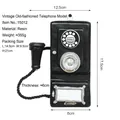 Retro black resin vintage telephone model home decor ornament weighing approximately 355g - Black Wall-Mounted Telephone Model