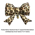 21 inch leopard print bow foil balloon for animal themed jungle party decorations - 21 Inch Leopard Print Bow