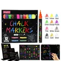 12-color 1mm fine tip liquid chalk markers set for glass boards and LED screens - New 12-Color Set