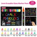 24 colors 1mm liquid chalk marker pens set for glass and LED writing boards - New 24-Color Set