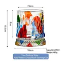 Colorful hand-painted spinning whiskey glass with 270ml tree texture and crystal base - Tree-patterned Hand-painted Glass Base Rotating Cup