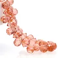 Champagne pink K9 faceted teardrop crystal glass beads for DIY jewelry making - Grapefruit Red / 8mm (Approx 87 beads/strand)