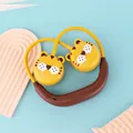 Yellow cartoon tiger neck fan with Type-C port and adjustable dual-head cooling design - Yellow