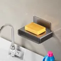 Porte-savon mural en acier inoxydable brossé gris fusil pour rangement de salle de bain - Aluminium Spatial / Gris
