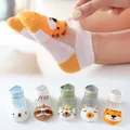 Breathable mesh summer socks for girls featuring colorful cartoon animal patterns and elastic cuffs - 9-14 Years (Shoe Size 30-36) / Animal Pets (Breathable Mesh)