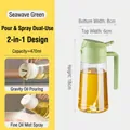 Dual-purpose 470ml light green oil dispenser bottle with spray and pour functions - 470ml Pour Spray Bottle / Green