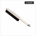 Cream colored cleaning brush with long handle and stainless steel hanging hook - Long Handle Double Sided Duster / Cream