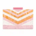 Bolso de noche de acrílico con diseño de mármol rosa y naranja con cadena - Rosa (Textura Perlada)