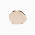 Elegant champagne gold pebble-shaped evening clutch bag with mirrored metallic finish - Gold