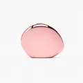 Elegant rose gold pebble-shaped evening clutch bag with a polished mirror metal finish - Rose Gold
