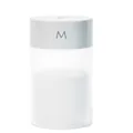 Humidificateur USB blanc avec réservoir givré translucide et logo M sur le dessus - 260ml / Style Lettre M / Blanc